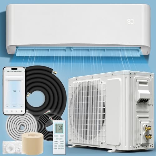 DWVO 22 SEER2 12000 BTU Mini Split Air Conditioner Heat Pump System, 115V Inverter Ductless AC Cool Up to 750 Sq. Ft with Installation Kit, WiFi Enabled, Pre-Charged Condenser, 1 Ton