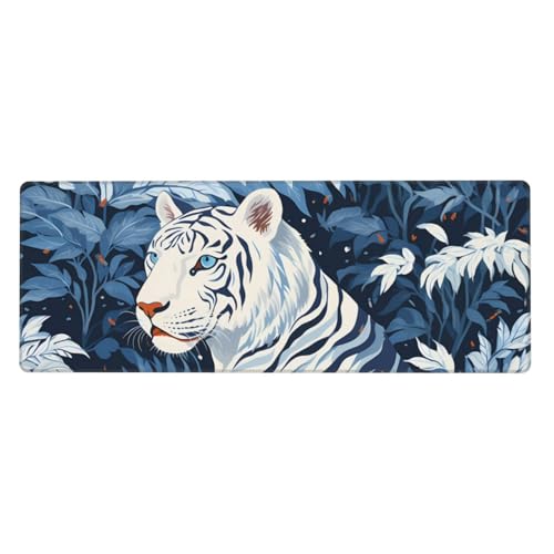 Tapis de souris de jeu de grande taille motif tigre blanc pour sublimer votre bureau PC