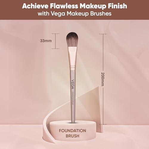 Image of Vega Foundation Brush for Smooth Blending Makeup, Foundation Blender Makeup Brush, Full Coverage Seamless Looking Finish & Even Coverage Make up Brush, (MBN-01)