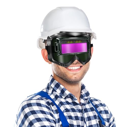 Zyntora Lunettes de Soudage à Verre Assombrissant Automatique | Lentille de Protection Anti-Rayures pour Soudure,Confort Réglage Automatique Sécurité Soudeur pour Adultes