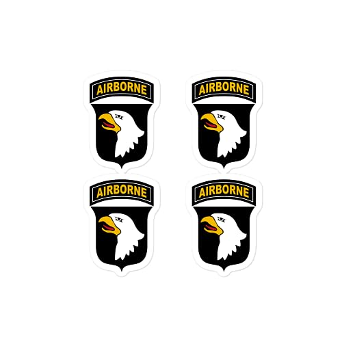 4 Pack 101st Airborne Weather Resistant Vinyl Sticker Army Veteran Printed in The USA