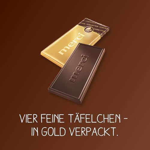 merci Tafelschokolade Edelbitter 72 % – 1 x 100 g – Feinste Täfelchen aus Edel-Bitterschokolade – Schokolade in Goldpapier verpackt 3