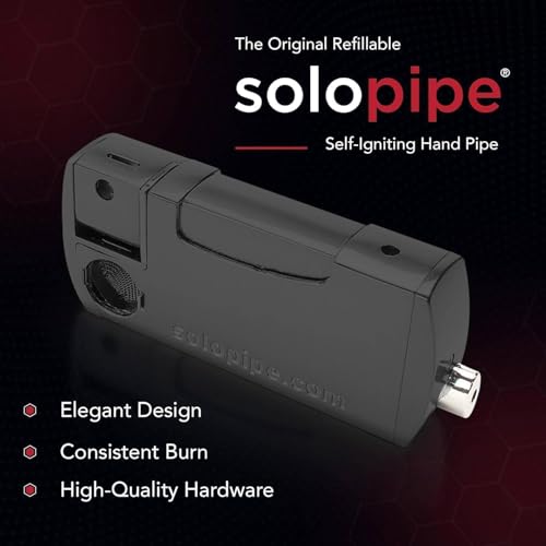 Pipa de tabaco Solopipe con encendedor recargable y cuenco de vidrio miniatura 2