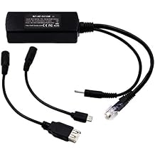 PoE Texas GAF-USB | 802.3af PoE Splitter Compatible with iPads and Tablets with 5 Volt 10 Watt Output - Includes USB-A and Micro-USB adapters