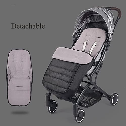 Universal Pushchair Footmuff Fleece Lined Stroller Pram Waterproof and Windproof 2 in 1 Foot Cover Winter Warm Detachable Baby Stroller Liner Infant Toddler Buggy Thicken Sleeping Bag with Dual-zips