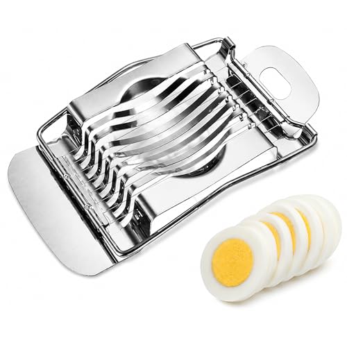 BML Stainless Steel Egg Slicer Heavy Duty Egg Cutter Kitchen Tool for Boiled Eggs Mushroom Strawberry Kiwi Soft Fruit Slicer Multipurpose Food Cutting Gadget
