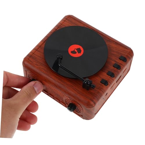 Enceinte sans fil rétro Toddmomy mini platine vinyle portable design vintage - 4