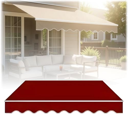 Auvent de terrasse rétractable rouge 4x3m pare-soleil extérieur étanche