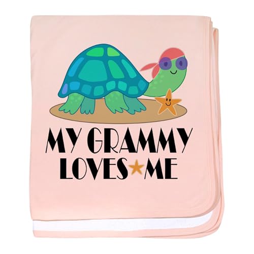 CafePress Grammy Loves Me Turtle Baby Blanket, Super Soft Newborn Swaddle