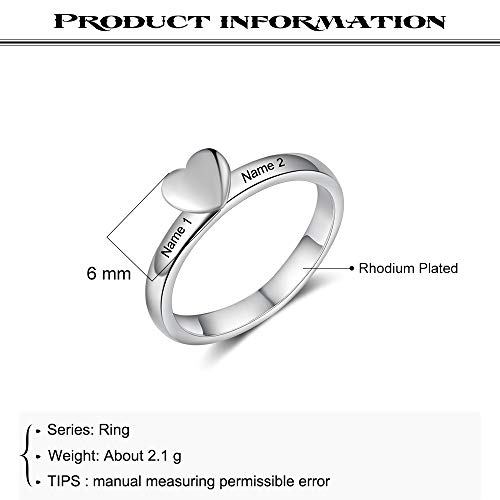 Lovejewelry Personalized Sweet Heart Rings for Women Engraved Initial Name Ring Promise Best Friend Sister Rings for Women2