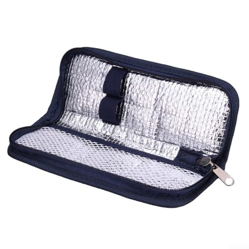 Bolsa aislante de diseño elegante para mantener tu insulina segura mientras viajas (azul marino)