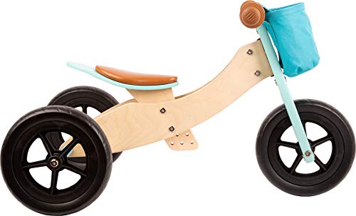 small foot Laufrad-Trike Maxi 2 in 1 Türkis aus Holz, Drei- und Laufrad, verstellbarer Sitz und gummierte Reifen, 11609 – Bild 3