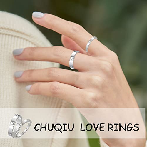 Chuqiu 3Pcs Love Friendship Ring For Women 18K Gold Silver Rose Plated Cubic Zirconia Rings Stainless Steel Promise Ring Wedding Band Ring Birthday Jewelry Gifts For Her #TOP1