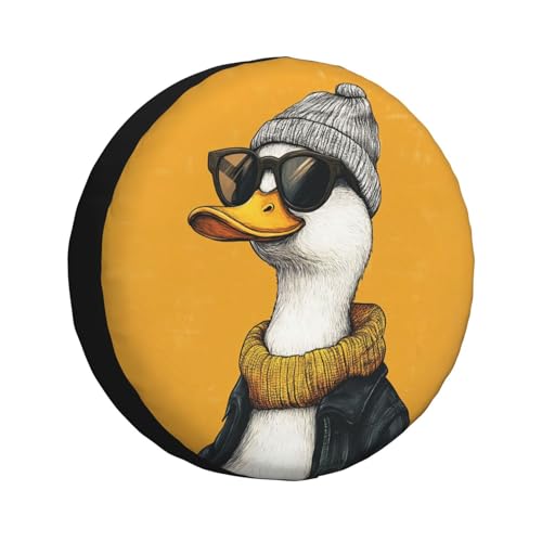 Image of Funny Duck Spare Tire Cover Weatherproof Universal Wheel Protectors Cute Duck Wheel Covers for Rv Camper Travel Trailer SUV Truck 16 Inch