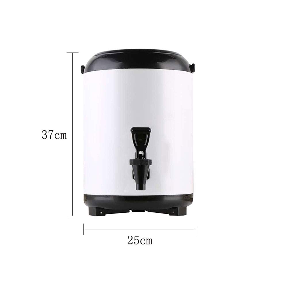 Barril Aislado Hervidor Bebidas Calientes, 8L/10L, Cubo de Termo Barril de Té con Leche, Doméstico y Comercial de Doble Capa, Mantener Caliente y Frío, 304 Acero Inoxidable