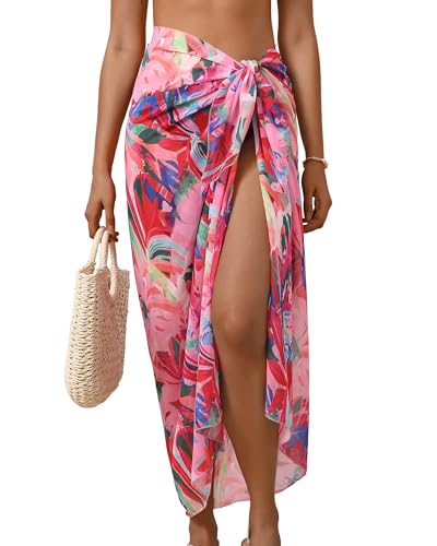 Image of Eicolorte Womens Beach Cover Up Chiffon Sheer Bikini Beach Swimsuit Coverup Sarong Pareo Wraps for Women