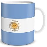 TRIOSK Tasse Flagge Argentinien Länder Flaggen Geschenk Südamerika Souvenir Argentina für Reiselustige Frauen Männer Arbeit Büro Weltenbummler