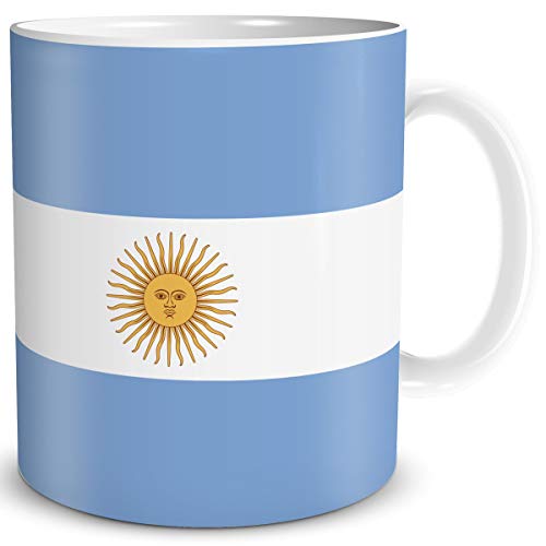 TRIOSK Tasse Flagge Argentinien Länder Flaggen Geschenk Südamerika Souvenir Argentina für Reiselustige Frauen Männer Arbeit Büro Weltenbummler