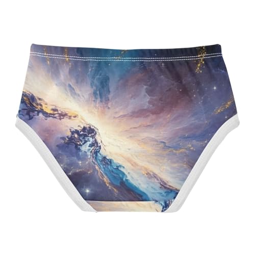 Cotton Girls Underwear Toddler Painting Cosmic Galaxy Swirling Blue Cute Panties Girl Flower Undies Kids Briefs 2t2