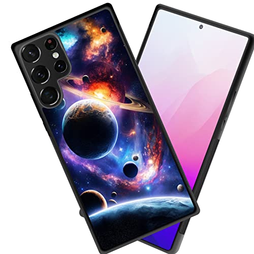smauncucn for Galaxy S23 Ultra Case,Slim Anti-Scratch Tire Anti-Skid Edges Shockproof TPU Back Protective Cover Case for Samsung Galaxy S23 Ultra 5G 6.8 Inch,Planet Sky Star