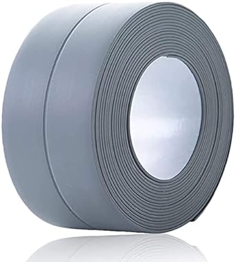 Leeonz Counter Caulk Strip Seal for Bath Tub, Kitchen, Shower Toilet Wall Sealant, Kitchen Corner Line Waterproof Tape Table Edge Corner Protector Bumper Strip, 3.2m 3.8cm (Grey, 1PCS)