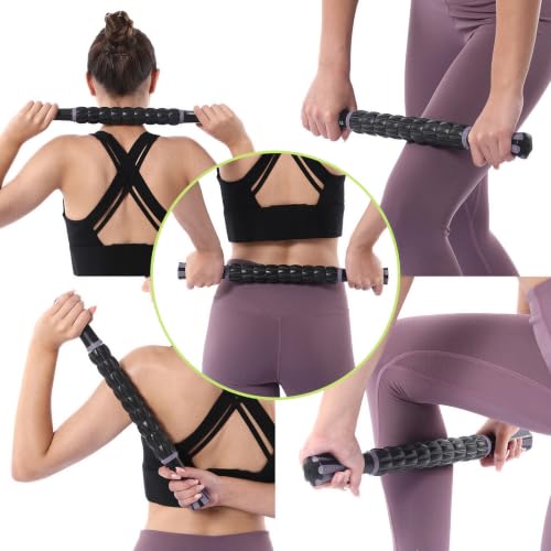 Image of Muscle Roller Massage Roller Stick- (Dark Purple) | Lymphatic Drainage & Body Sculpting, Handheld Physical Therapy & Recovery Tool
