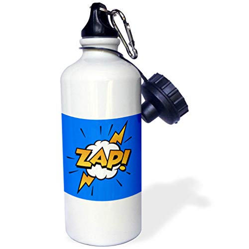 3dRose Zap Sound Effect in Yellow Lettering-Sports Water Bottle, 21oz