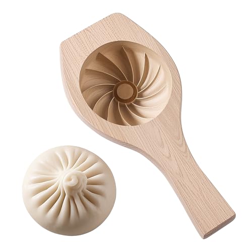 DIY Wooden Mooncake & Steamed Bun Molds – Flower Shape Baozi Dumpling Maker, Wooden Pastry & Cookie Cutter for Baking, Mid-Autumn Festival & Kitchen Use