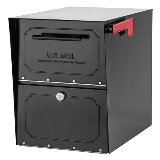 Architectural Mailboxes 6200B-10 Oasis Classic Locking Post Mount Parcel Mailbox with High Security Reinforced Lock,Black,18.00 x 15.00 x 11.50 inches