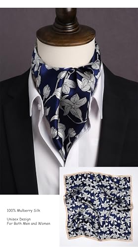 Image of ANDANTINO 100% Mulberry Silk Scarf -21 inch Square Neckerchief with Gift Packed