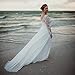 Findlovewedding Wedding Dresses for Bride with Lace Appliques Chiffon A Line Women Dress Long Sleeves Beach Bride Dress US 10 Off-White
