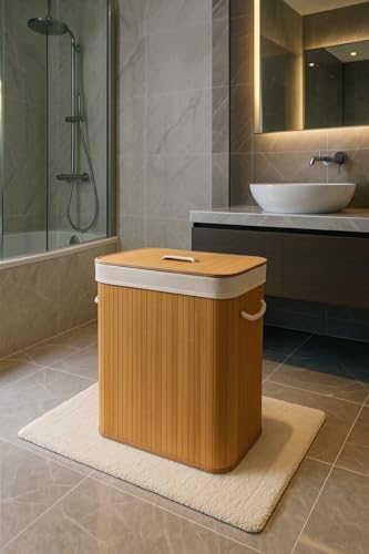 Bambu Çamaşır Sepeti 60X52X32 Büyük Boy 100 L