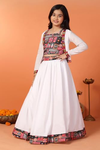 Image of Fashion Dream Girl's Silk Blend Readymade Lehenga Choli Set |Lehenga Choli for Girls|Ethnic Wear|Kids Lehenga