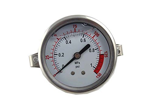 Malida The Water Filter Water Stainless Pressure Gauge for Aquarium Meter 0-1.6MPa 0-220psi Reverse Osmosis System Pump with 1/4
