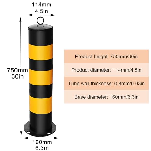 Bolardos de acero para control de tráfico y barreras de entrada de 75 cm 7