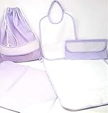 5) toalla 37 x 45 cm – rizo blanco 100% bordado con Zephir A cuadros – Todo Fabricado en Italia y embalado en Bolsa