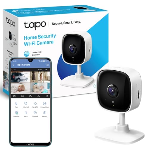 Image of Tapo TP-Link Mini Smart Security Camera, Indoor CCTV, Compatible with Alexa & Google Home, No Hub Required, 1080p, 2-Way Audio, Night Vision, SD Storage, Device Sharing C100