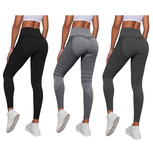 3 Pack Leggings 3D Anticelulíticos Mujer, Leggins Anticelulitico, Leggins Anticelulíticos Push Up, Anti-Cellulite Leggings Anticelulitis, Anti Cellulite Deportivos Mujer