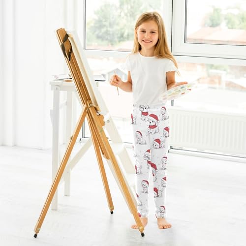 ALAZA Girls' Leggings Children's Yoga Pants Skinny Printed Dance Dog Red Hat Comfortable 4T4