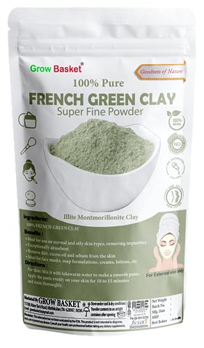 French Green Clay Powder Toning Clay, Balance the skin’s pH levels, Cleanses the pores and removes impurities from the oil gland, Makes Skin Youthful, For Men & Women