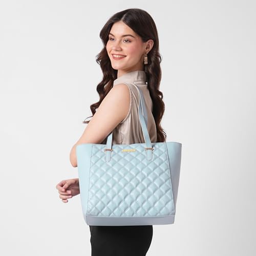 Image of Caprese Tilly Large Tote Bag for Women | Stylish Quilted, Durable, Multi-Compartment Design for Work, Travel, Shopping | Large Capacity, Comfortable Straps, Ideal for Tab & Essentials