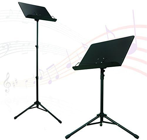 Orquesta Hoja Música Soporte con Heavy Duty de metal negro diseño plegable, apl1282
