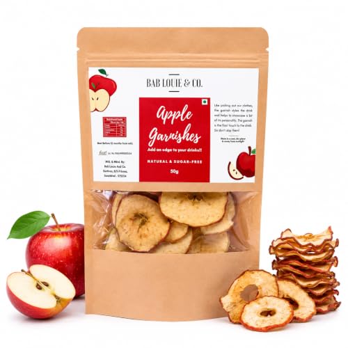 Image of Bab Louie & Co. Apple Dehydrated Fruits Garnishes For Cocktail, Mocktail, Detox Water, Green Tea, Snacks | Air Dried | Gluten Free | Vegan | No Sugar | 100% Natural | Zero Preservatives | 50 gm