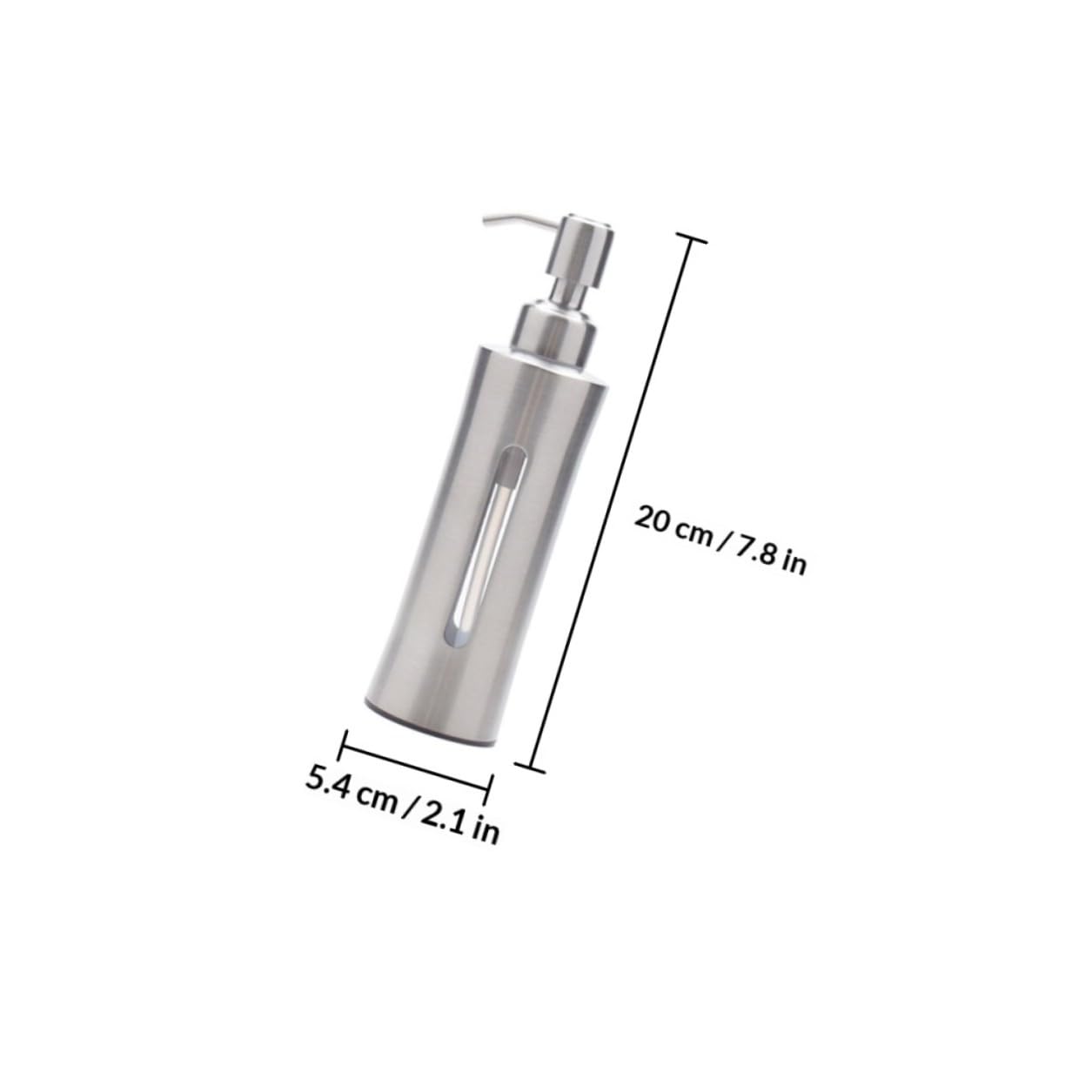 Dispenser di Sapone le Mani in Acciaio Inox 304 Ricaricabile, Bottiglia da Bagno Trasparente Erogatore Manuale a Pressione, per Cucina, Bagno e Lavanderia