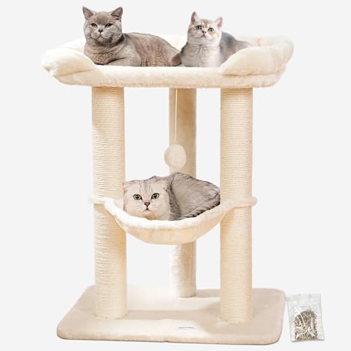 Happi N Pets 71 cm Kratzbaum für Katzen, Hoher Kratzstamm mit großem Bett für große Katzen, Sisal-Kratzbaum mit weicher Liegefläche &...