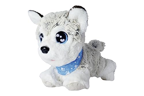 Simba 105890050 - Chichi Love Happy Husky (30 cm) - interaktiver Spielzeug-Hund für Kinder ab 3 Jahre, süßes Kuscheltier mit Deutscher Sprachsteuerung (12 Funktionen) & Sound inkl. Batterien