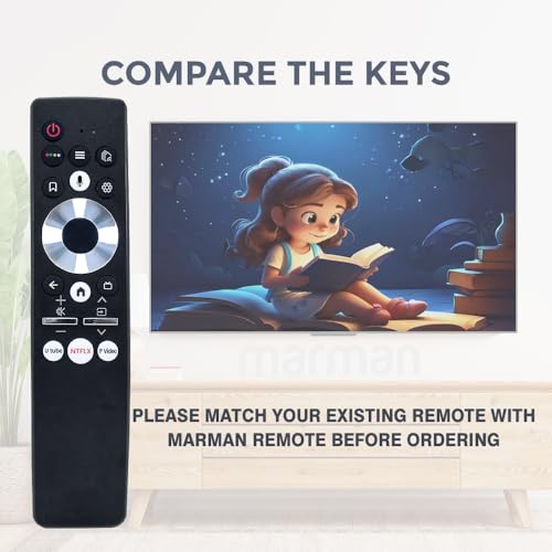 Image of marman Compatible with Haier TV Remote Control HTR-U29A Model Suitable for Smart 4K Full HD Ultra HD QLED Android Television with Bluetooth Voice Command and Google Assistant - Paring Must !