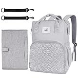 COTTONBEBE Diaper Bag with Changing Pad, Large Baby Bags Backpack with Stroller Straps & Insulated Pockets, Multifunction Waterproof Travel Diapers Back pack for Women & Man, Grey