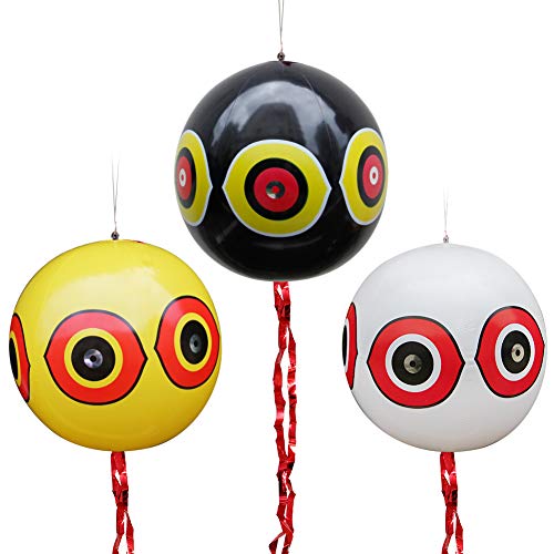 MorTime 3PCS Balloon Bird Repellent, 24' Terror Eye to Scare Birds in Garden Outdoors, Keep Ducks Away from Swimming Pool