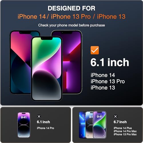 LK für iPhone 13/iPhone 13 Pro für Panzerglas, für iPhone 14/iPhone 16e für Panzerglas, [Full Screen] Auto-Installation Schutzglas [9H TOP Härte] Stoßfest Kratzfest, Kompatibel mit Hülle, 2 Stück 3